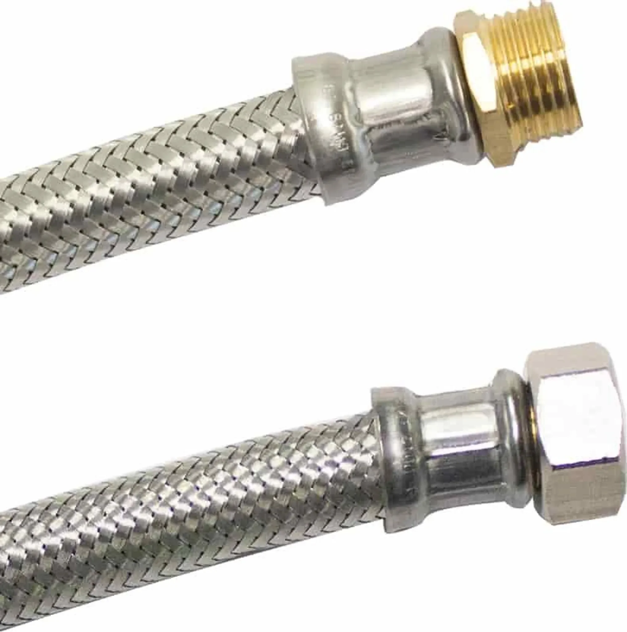 Panzerschlauch 1/2 Zoll – 300 mm, Edelstahl, DVGW-geprüft