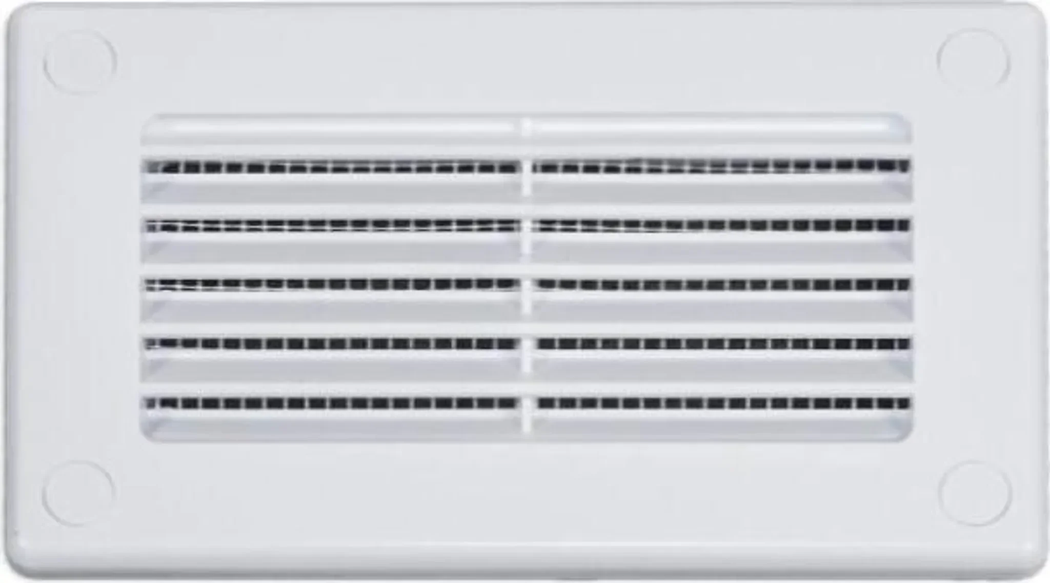 Abluftkanal Flach – 55×110 mm, Abdeckung eckig mit Insektenschutznetz