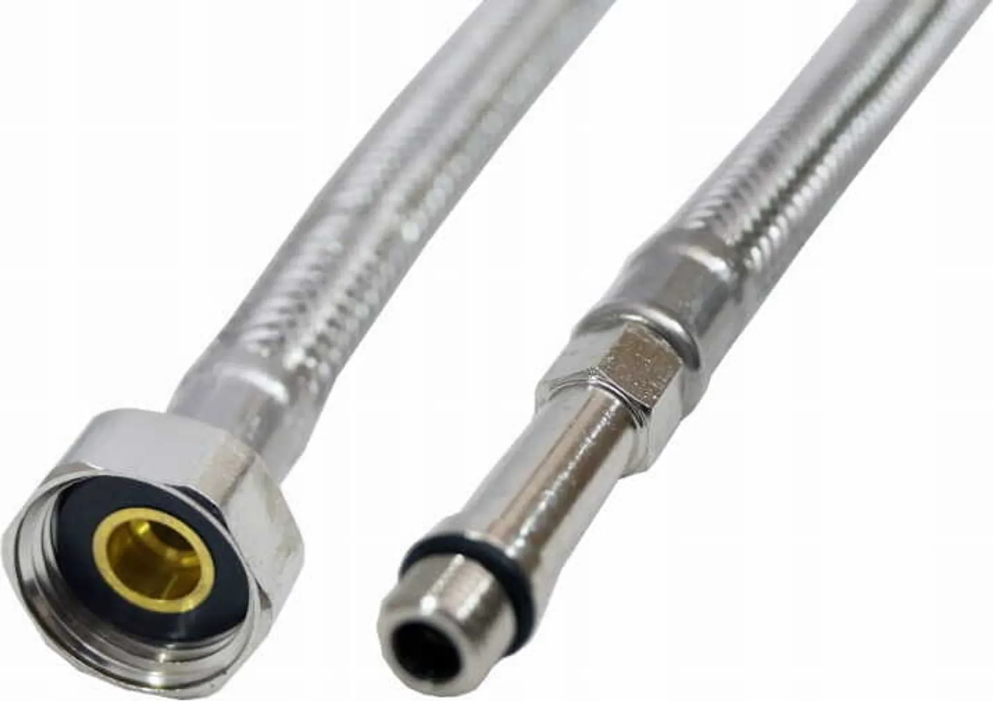 Geflochtener Wasserhahnschlauch 50 cm – 3/8" × 10 mm, Edelstahl