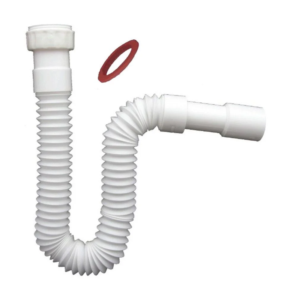 Sanixa Universal Waschbecken Siphon flexibel 1 1/4 Zoll auf 32/40 mm