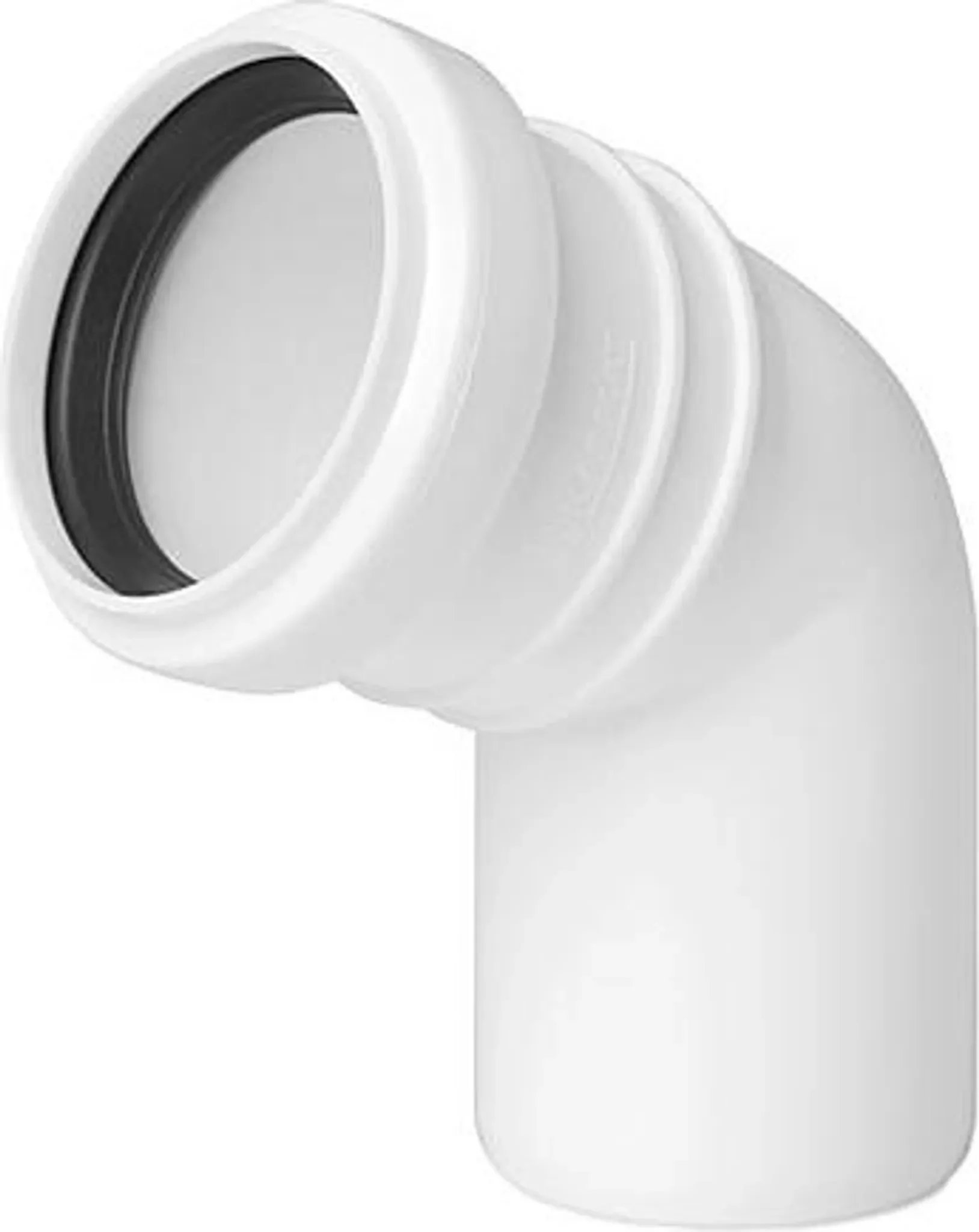 Weißer Kanalbogen – Ø 50 mm, Winkel 67°