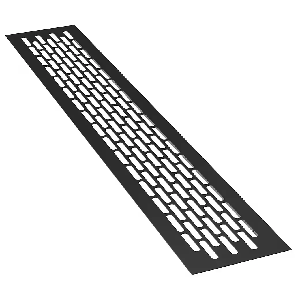 Sossai Lüftungsgitter Aluminium schwarz Türgitter für Türen 1 St