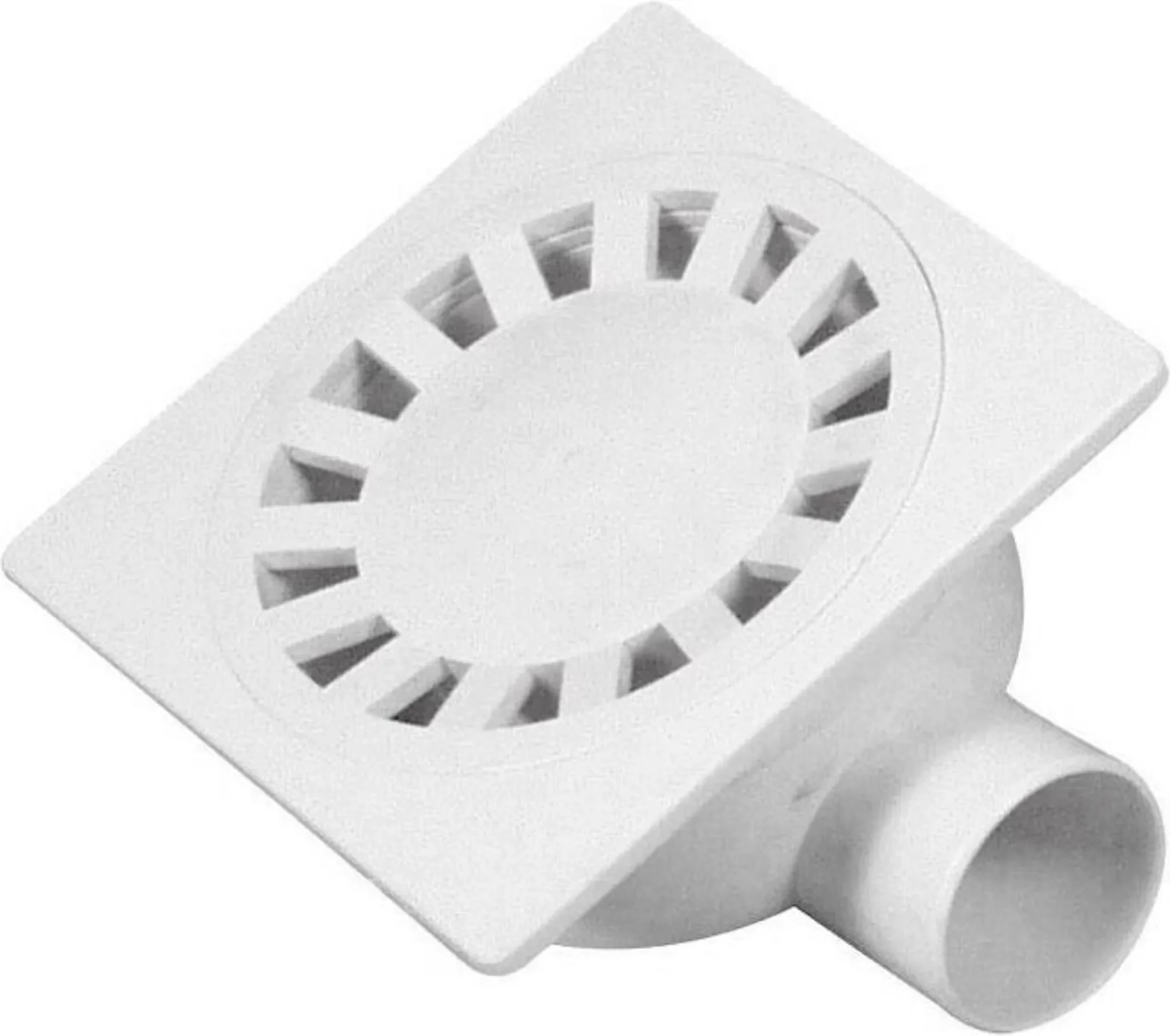 Bodenablauf 149 × 149 mm – Duschablauf 50 mm, Weiß